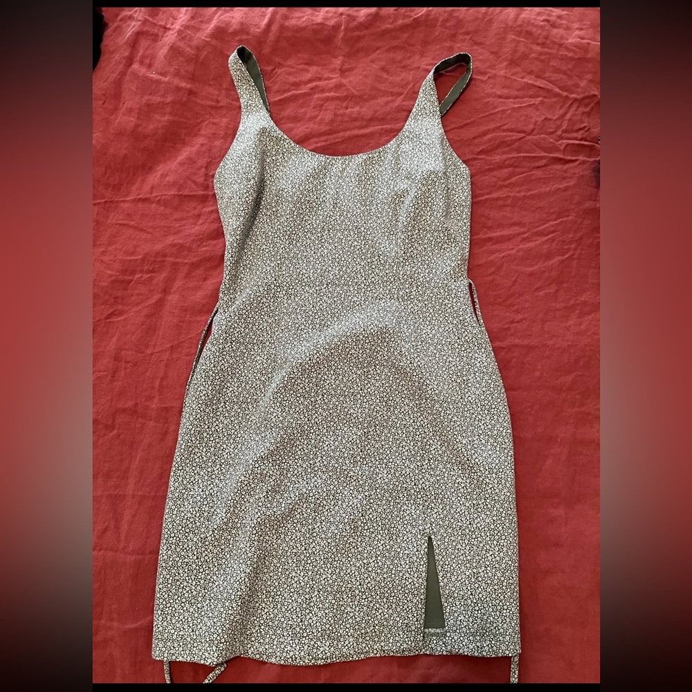 Abercrombie Green Floral Tank Mini Dress w/ Matching Scrunchie
